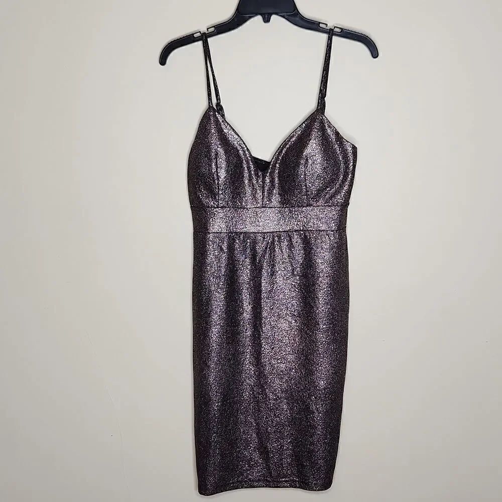 IRIS Gold foil Crackle cocktail dress Large
